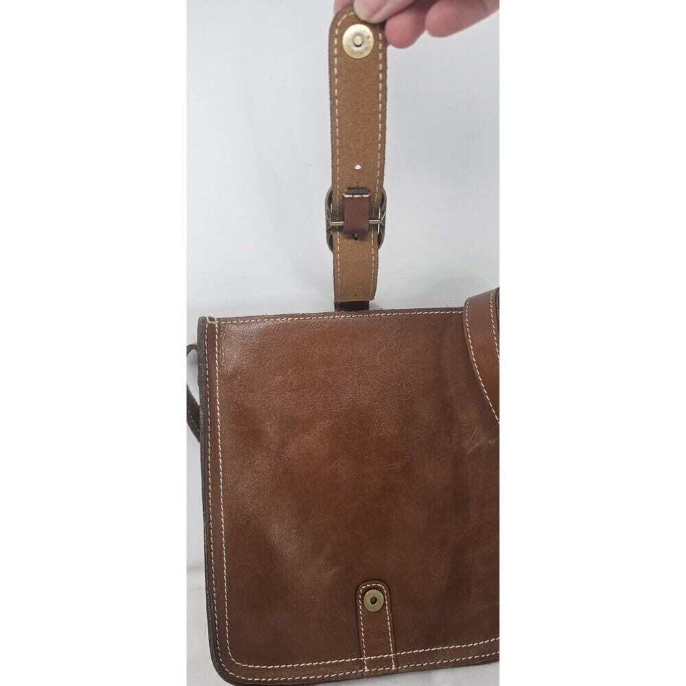 Patricia Nash Venezia Smooth Heritage Brown Crossbody Saddle Purse - Picture 9 of 16